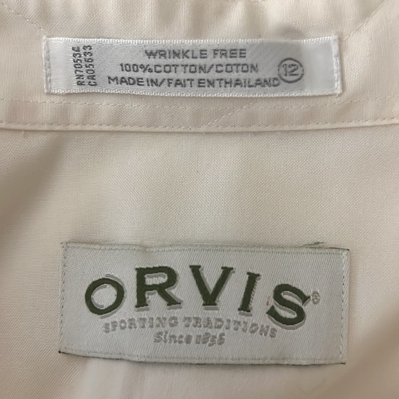 ORVIS Wrinkle Free 100% Cotton Button Down Shirt Size 12 - Picture 3 of 3